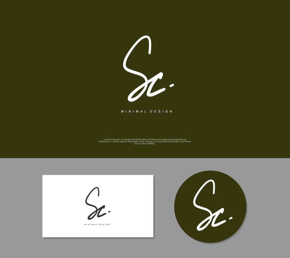 sc escritura a mano inicial o logotipo escrito a mano para la identidad. logo con firma y estilo dibujado a mano. vector
