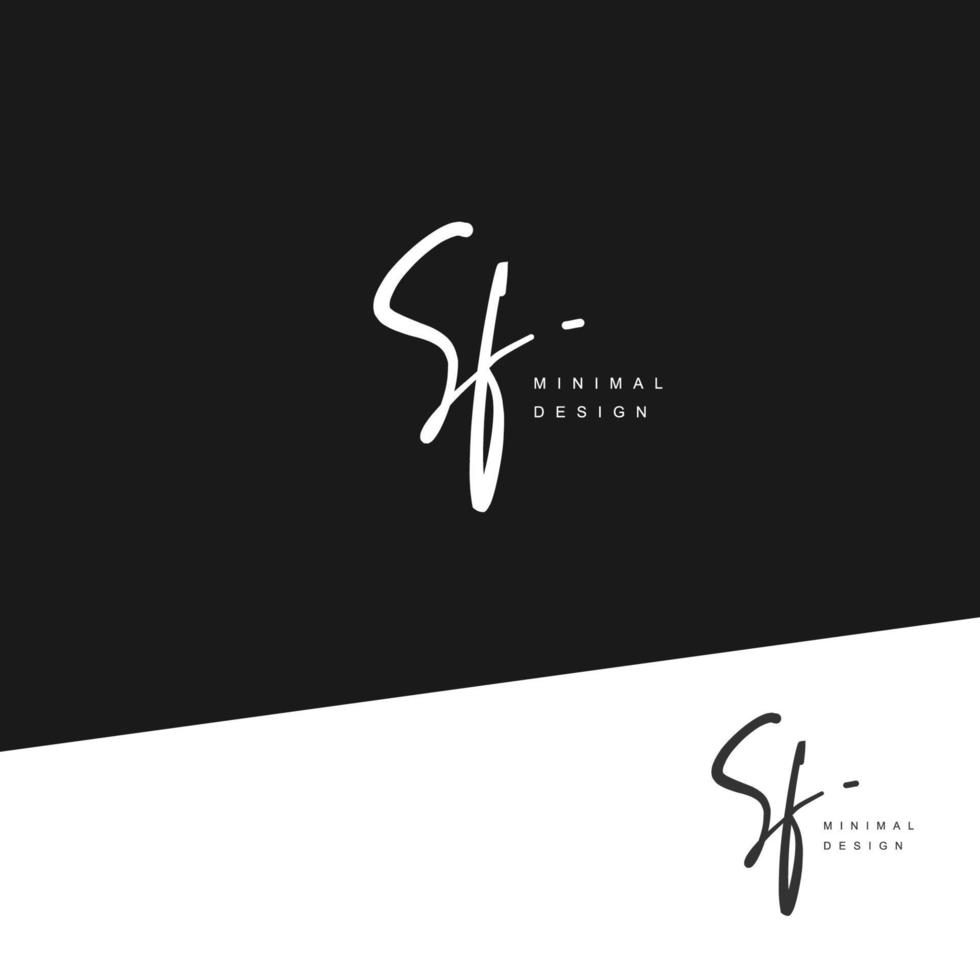 SF Initial handwriting or handwritten logo for identity. Logo with signature and hand drawn style. vector