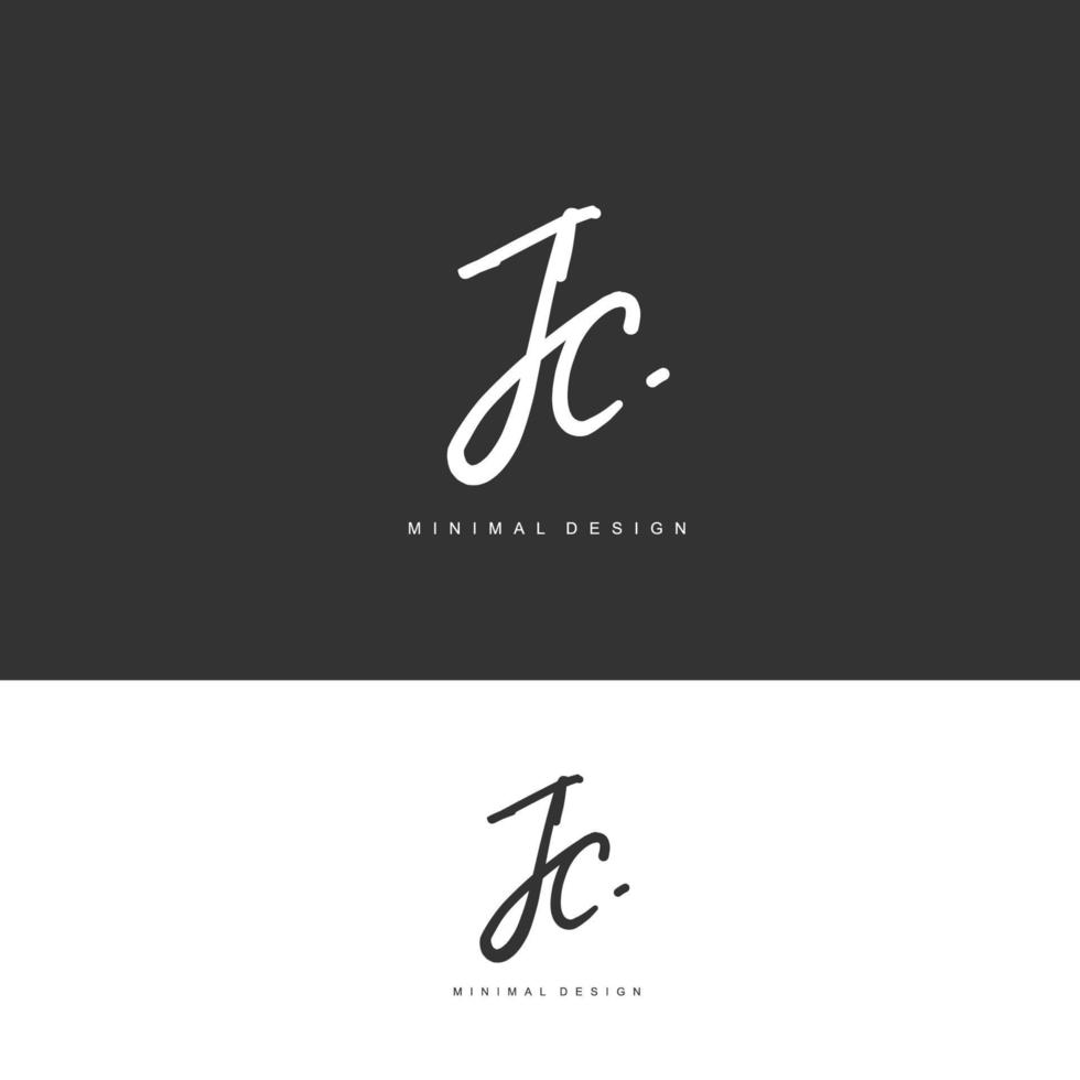 JC Initial handwriting or handwritten logo for identity. Logo with signature and hand drawn style. vector
