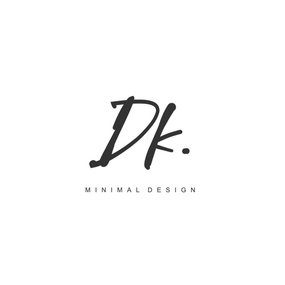 DK Initial handwriting or handwritten logo for identity. Logo with ...