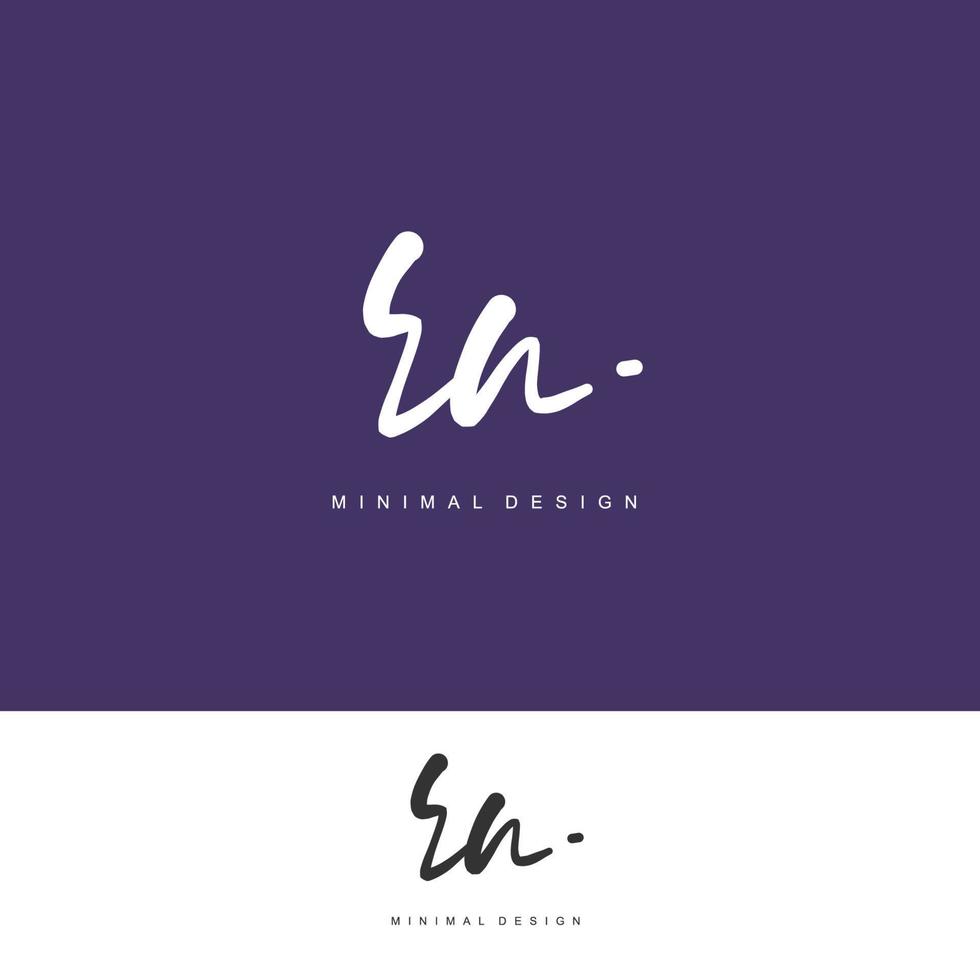 RN Initial handwriting or handwritten logo for identity. Logo with signature and hand drawn style. vector