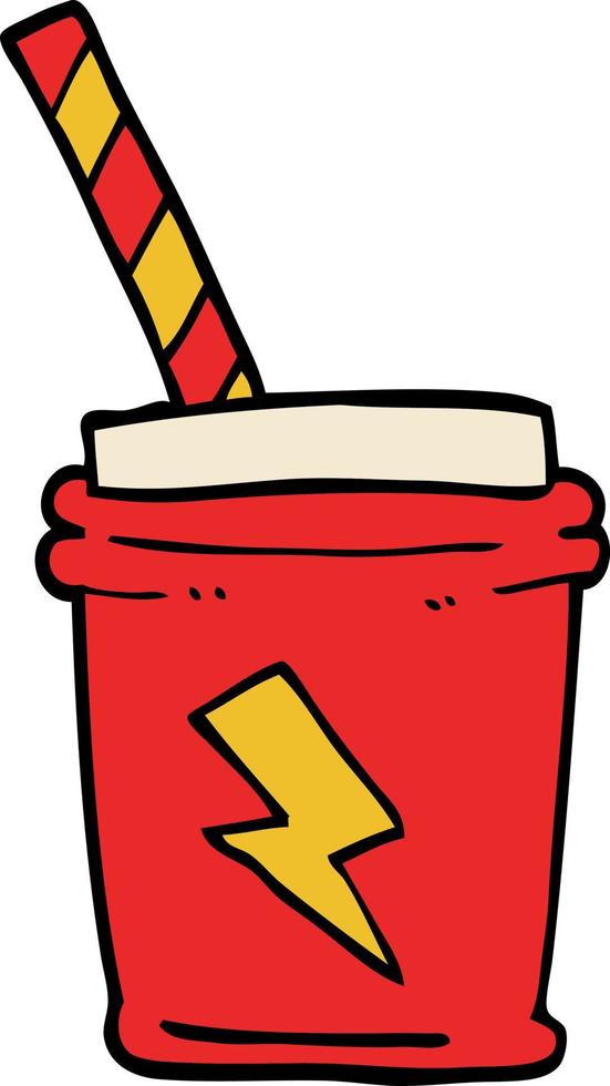 cartoon doodle take out drink vector