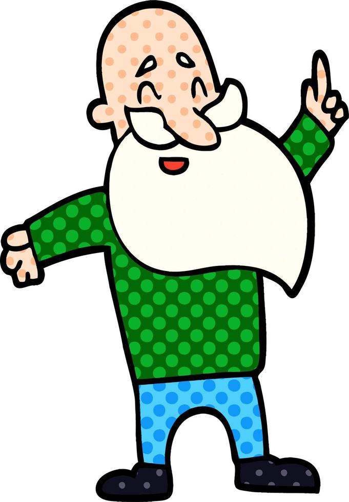 cartoon doodle bearded man vector