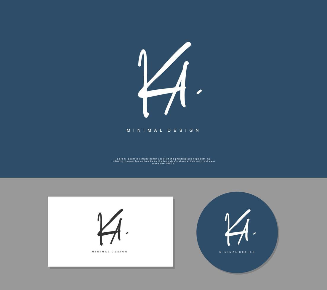KA Initial handwriting or handwritten logo for identity. Logo with