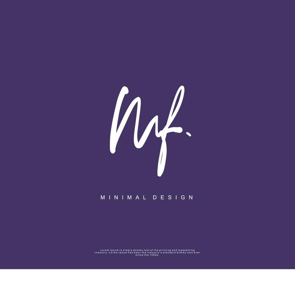 MF Initial handwriting or handwritten logo for identity. Logo with signature and hand drawn style. vector