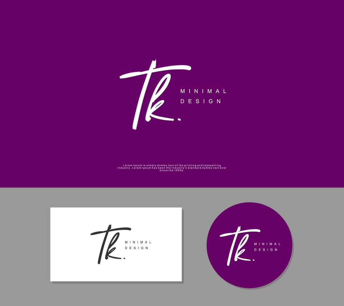 TK Initial handwriting or handwritten logo for identity. Logo with signature and hand drawn style. vector