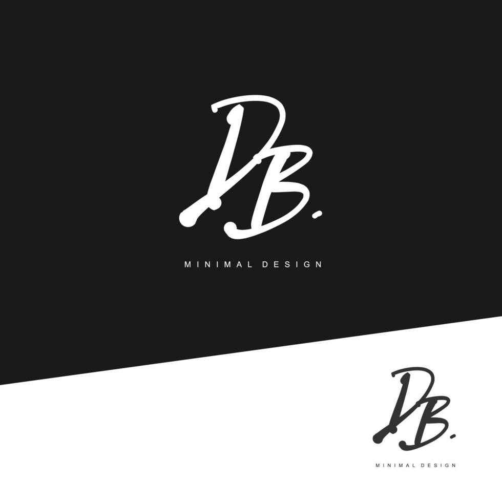 DB Initial handwriting or handwritten logo for identity. Logo with signature and hand drawn style. vector