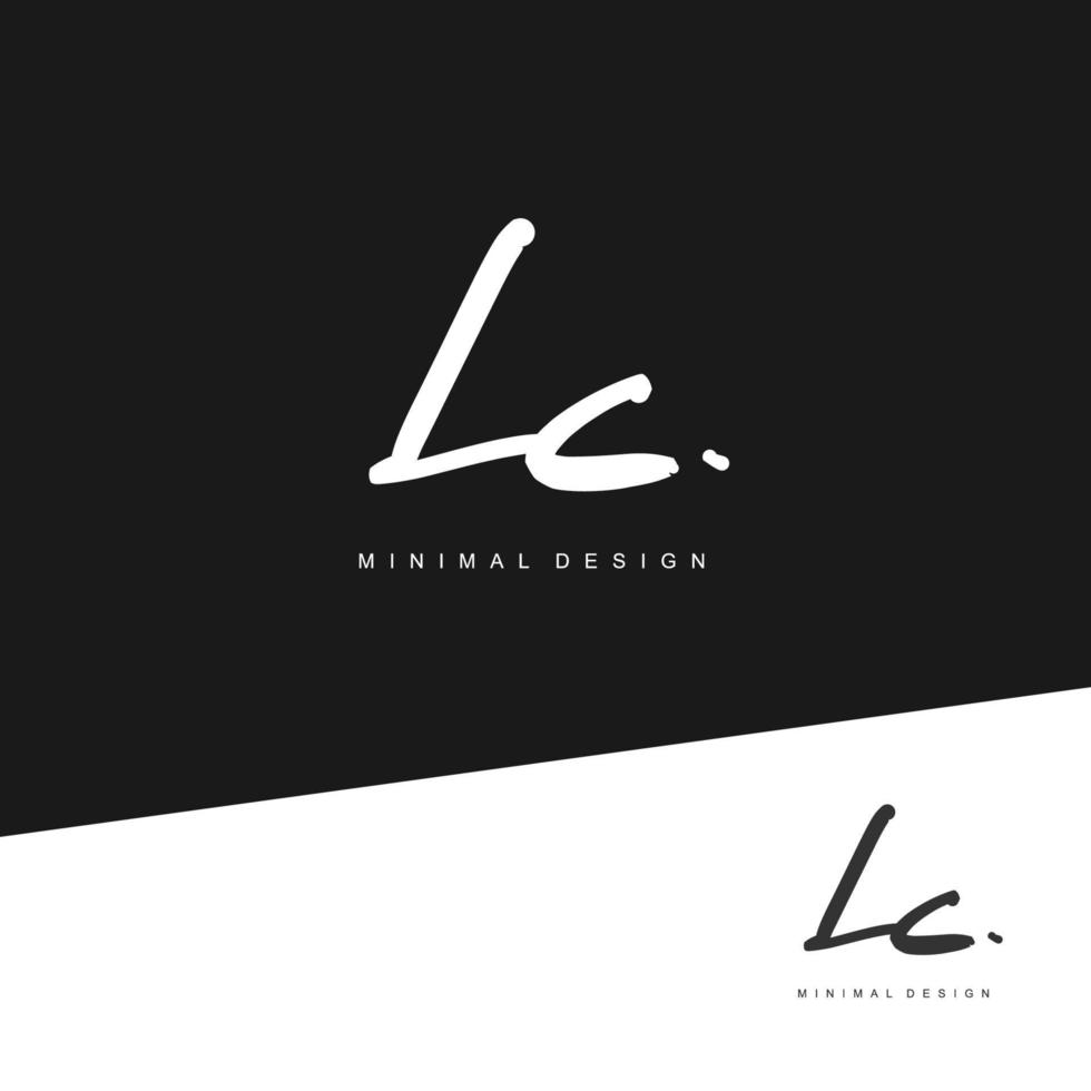 LC Initial handwriting or handwritten logo for identity. Logo with signature and hand drawn style. vector