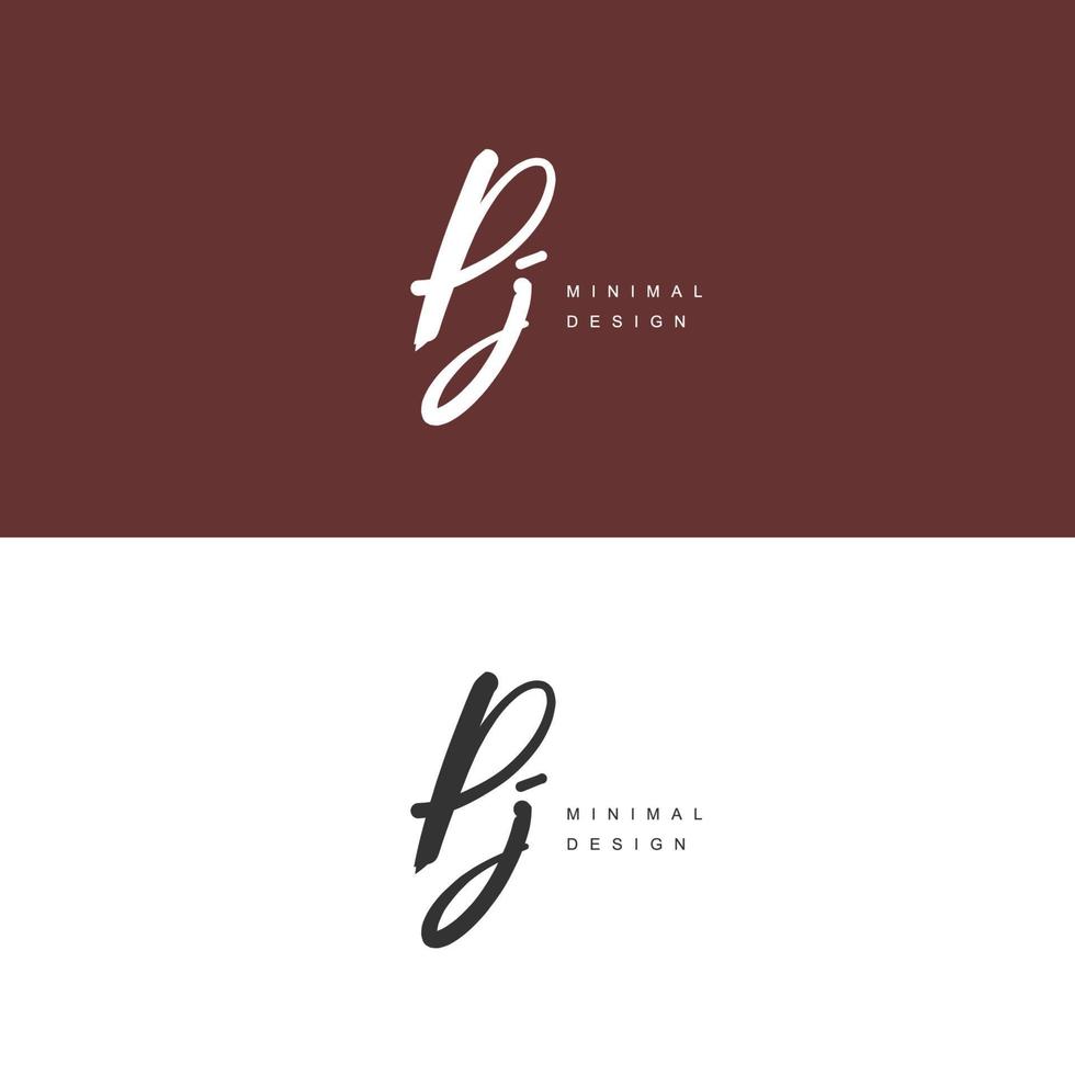 PJ Initial handwriting or handwritten logo for identity. Logo with signature and hand drawn style. vector