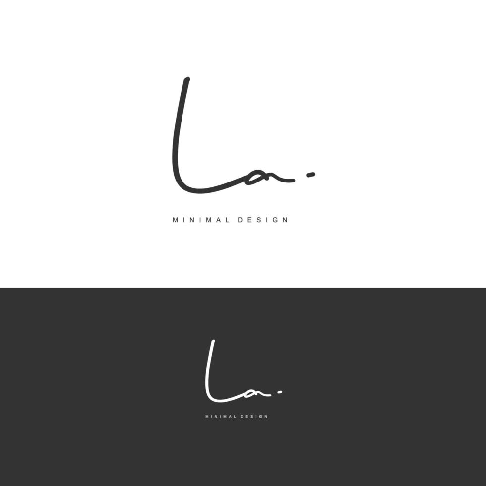 LA Initial handwriting or handwritten logo for identity. Logo with signature and hand drawn style. vector