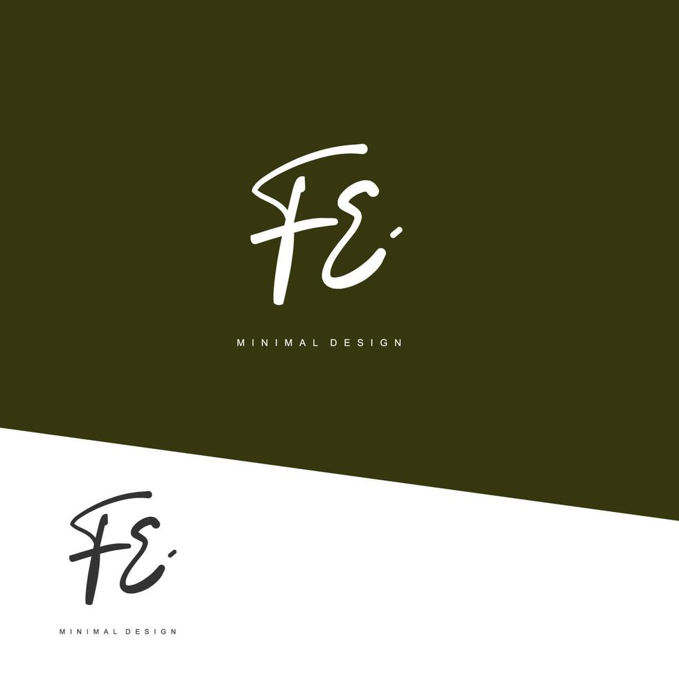 FE Initial handwriting or handwritten logo for identity. Logo with signature and hand drawn style. vector