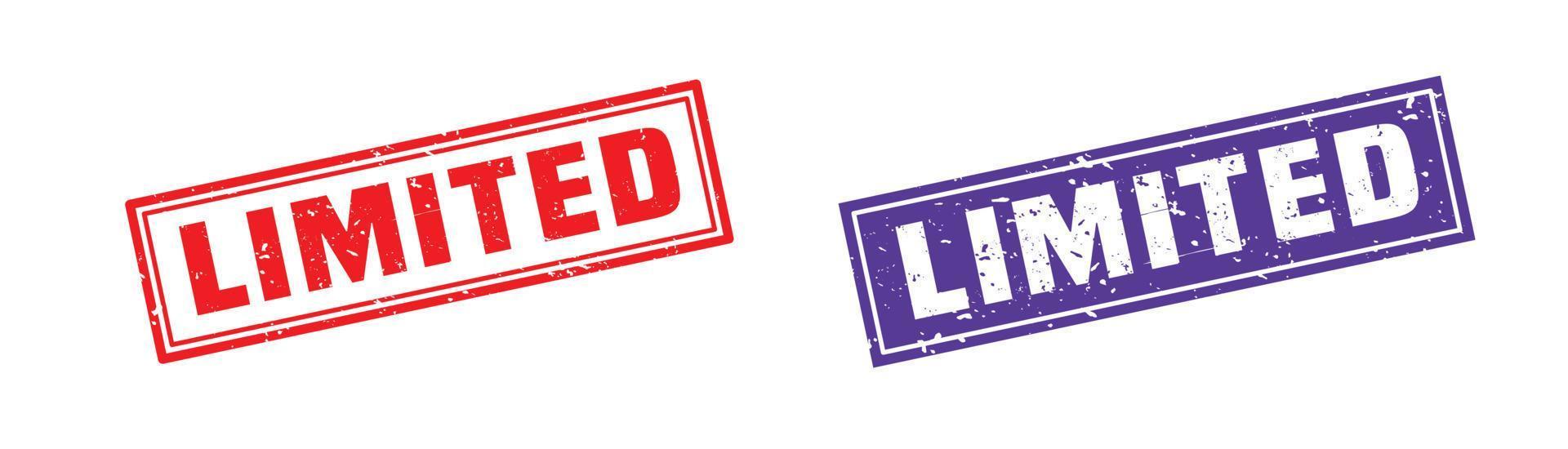 Limited word stamp rubber with grunge style on white background vector