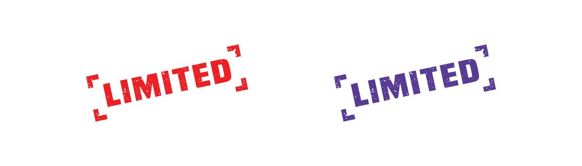 Limited word stamp rubber with grunge style on white background vector