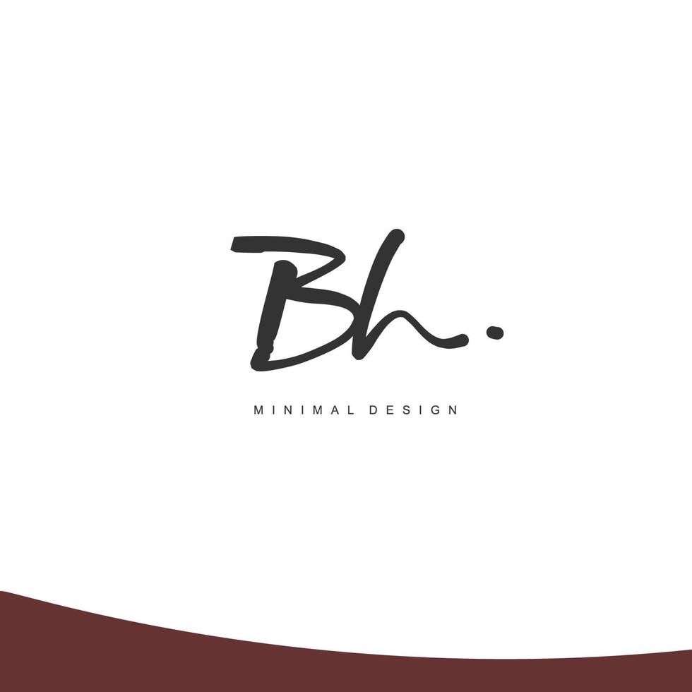 bh escritura a mano inicial o logotipo escrito a mano para la identidad. logo con firma y estilo dibujado a mano. vector
