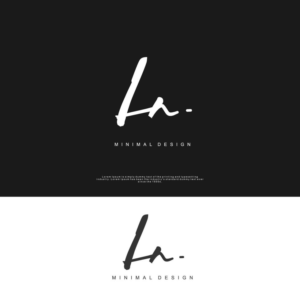 LN Initial handwriting or handwritten logo for identity. Logo with signature and hand drawn style. vector