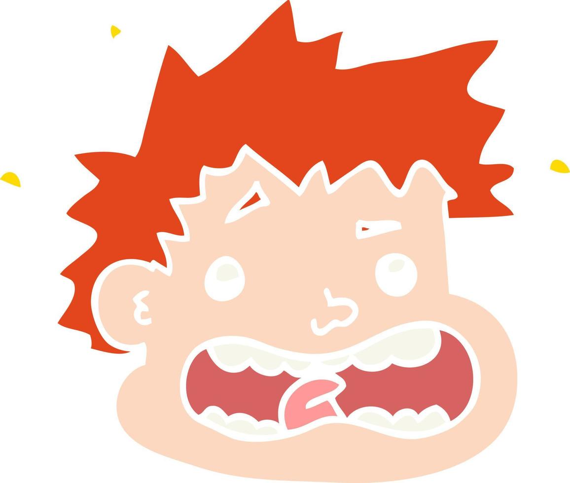 flat color style cartoon frightened face vector