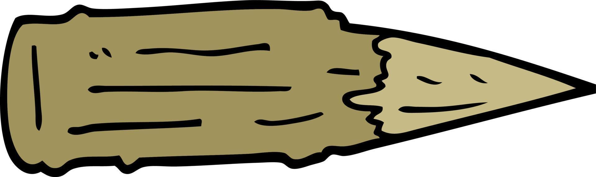 cartoon doodle wooden stake vector