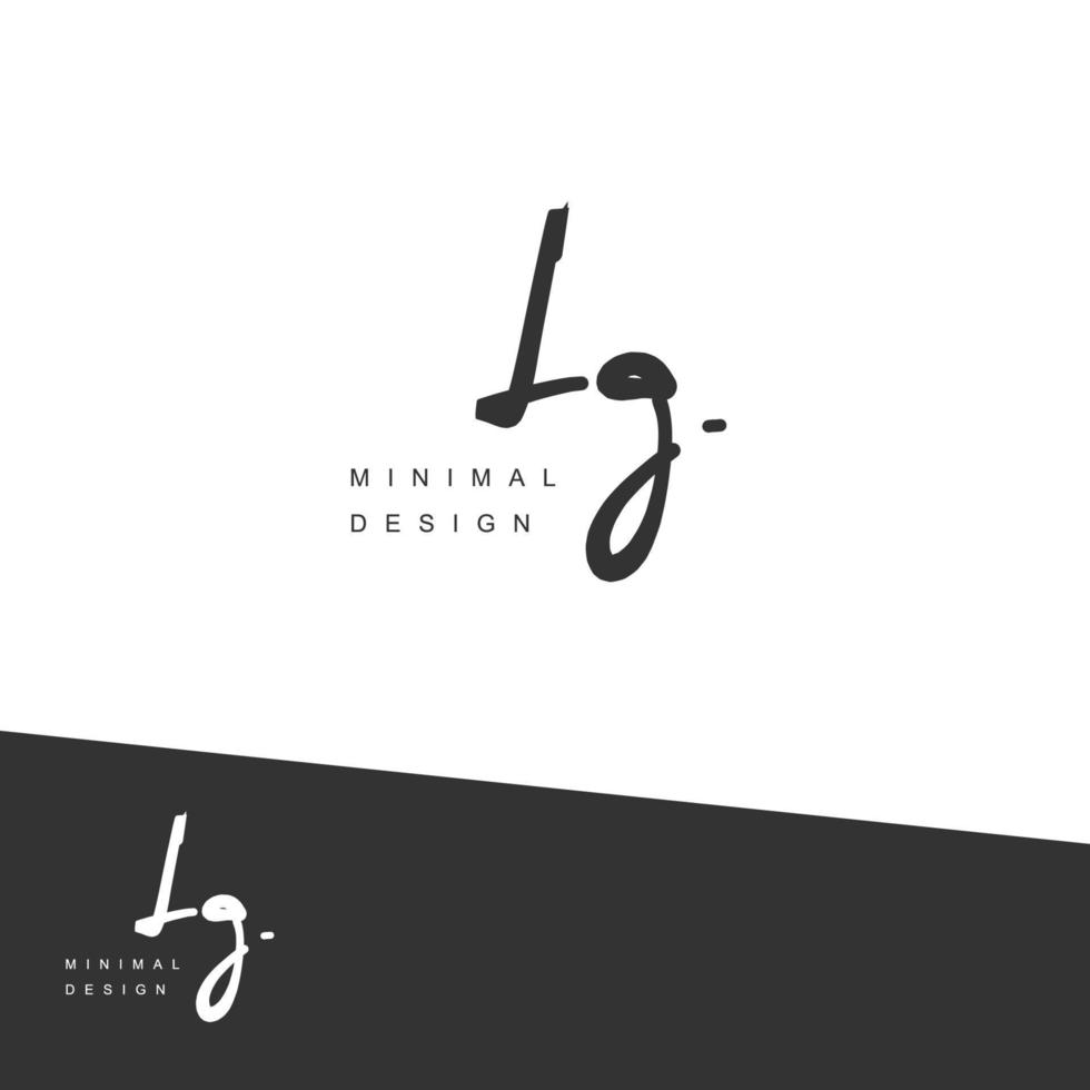 LG Initial handwriting or handwritten logo for identity. Logo with signature and hand drawn style. vector