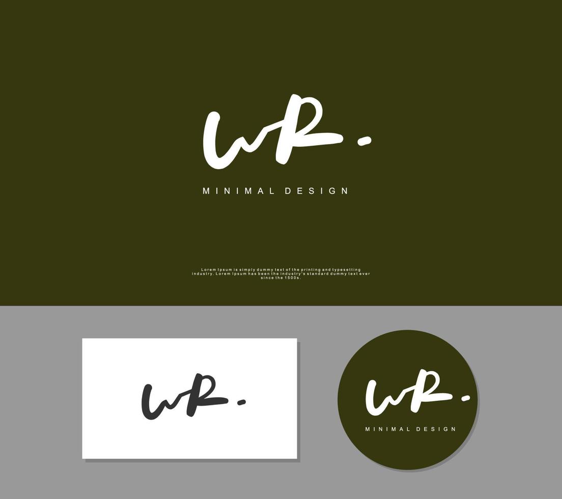 WR Initial handwriting or handwritten logo for identity. Logo with signature and hand drawn style. vector