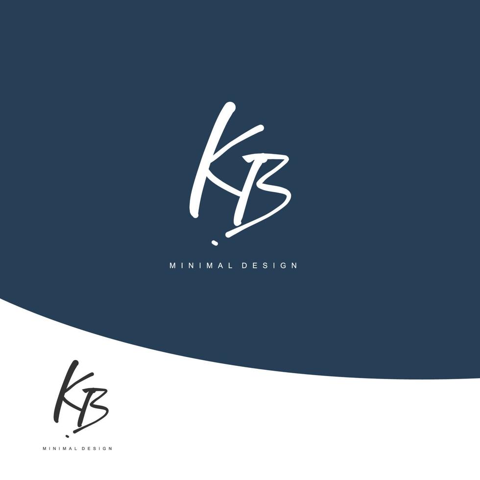 KB Initial handwriting or handwritten logo for identity. Logo with signature and hand drawn style. vector
