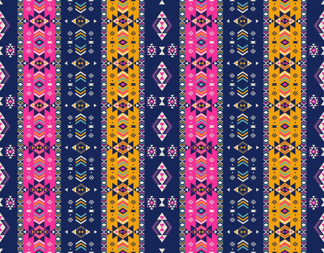 Ethnic aztec colorful stripes pattern. Ethnic southwest colorful aztec geometric stripes seamless pattern background. Use for fabric, ethnic interior decoration elements, upholstery, wrapping. vector