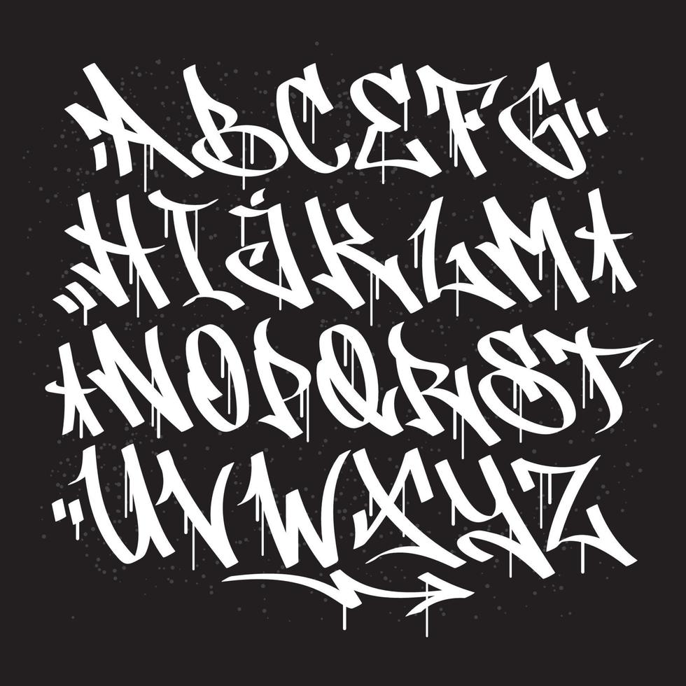 Graffiti Font Alphabet 12179588 Vector Art At Vecteezy
