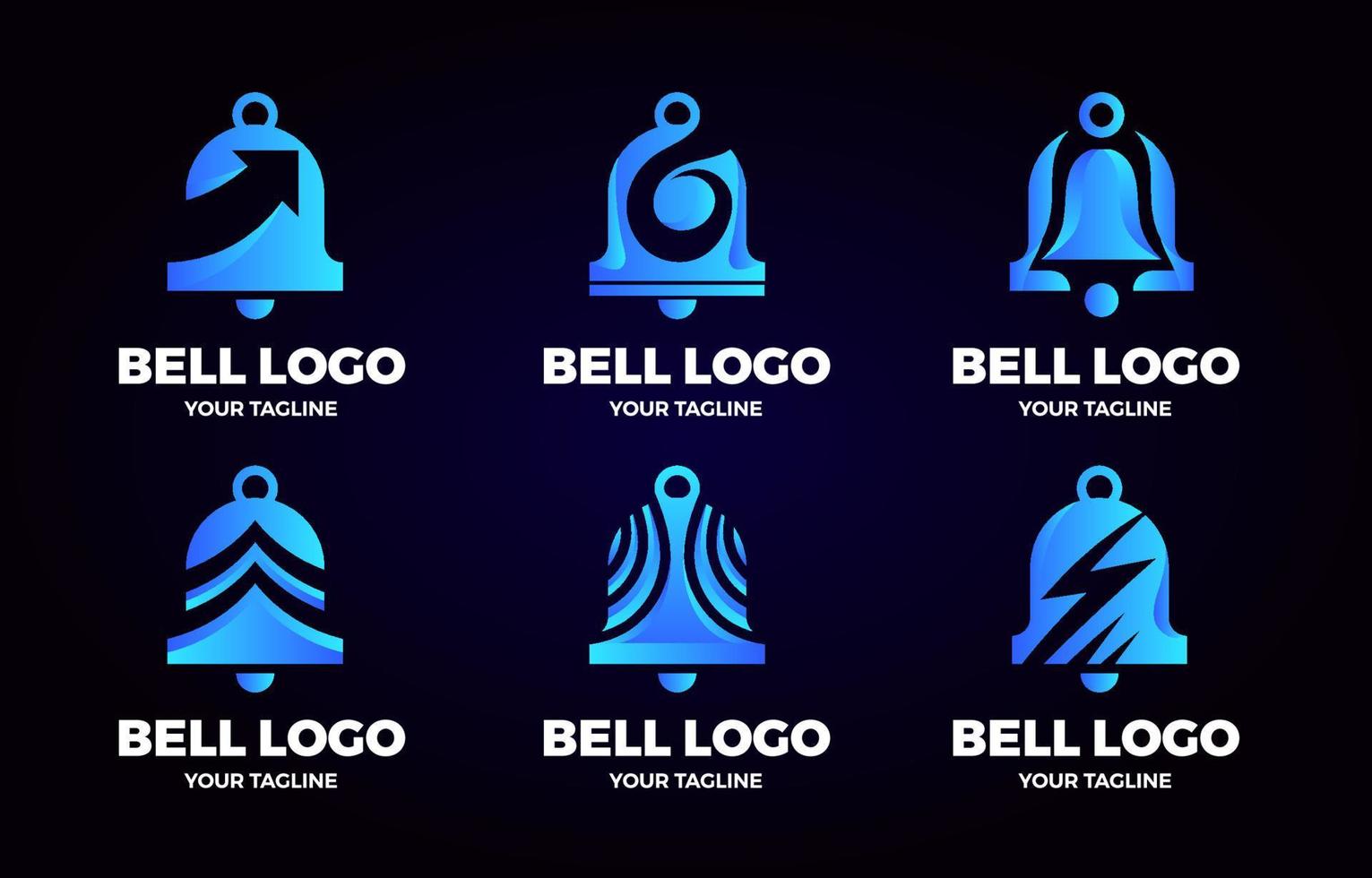 Gradient Bell Logo Set Collection vector