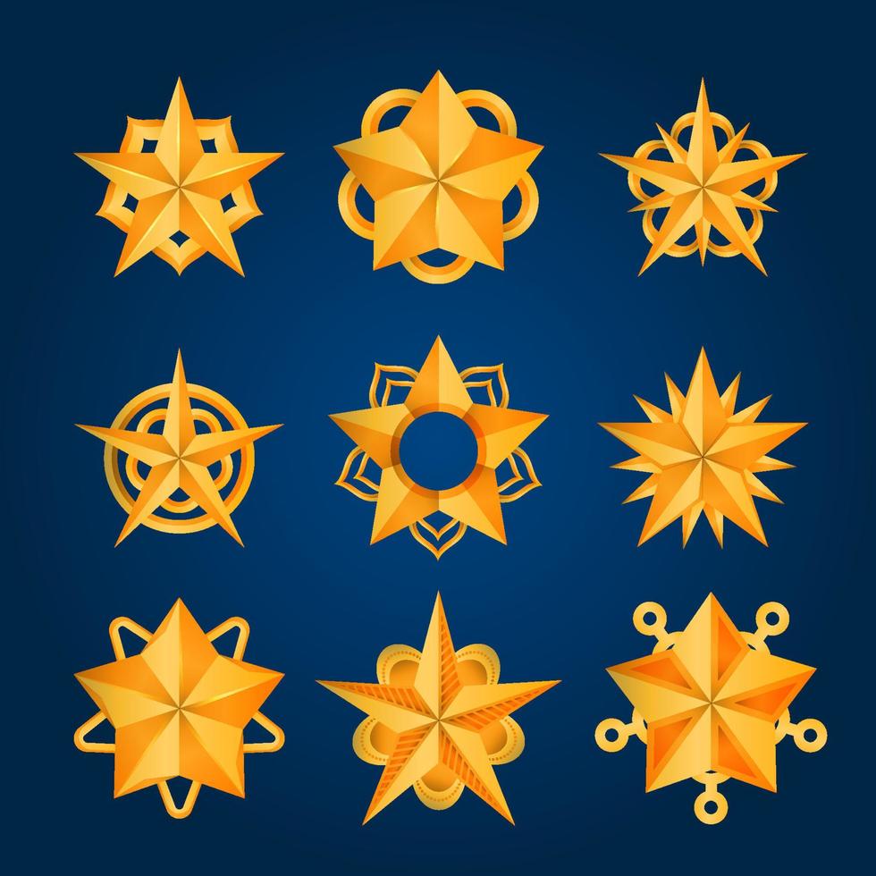 Gold Star Icon Collection vector