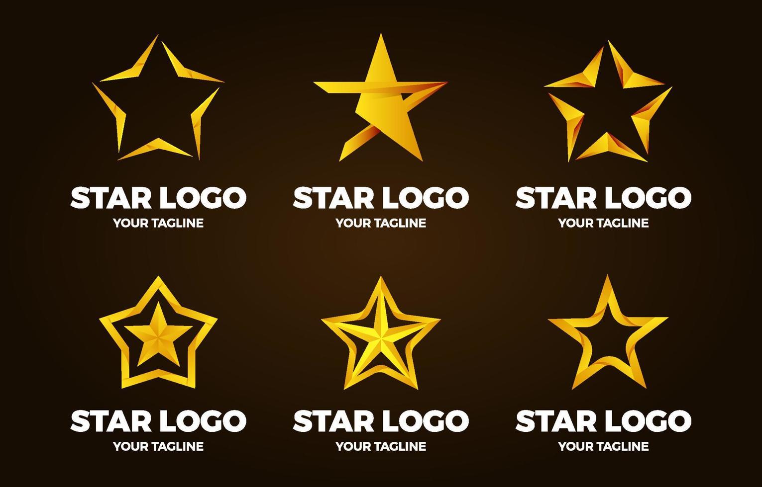 colección de conjuntos de logotipos de estrellas vector