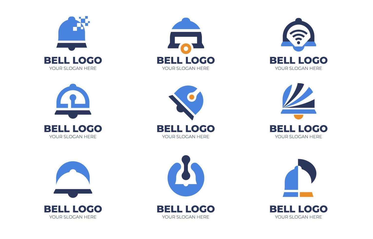 conjunto de logotipo de campana vector