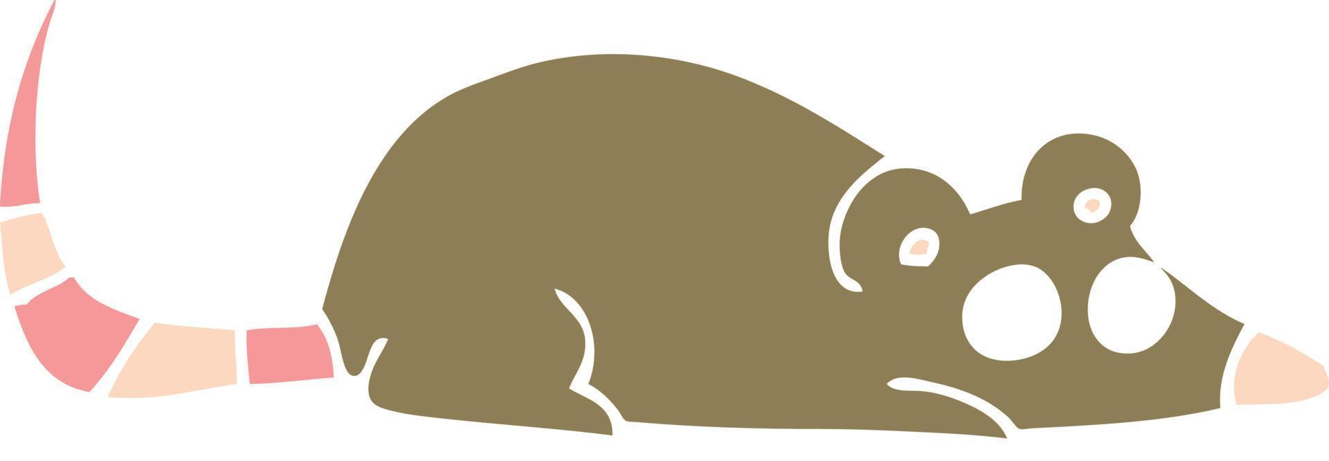 flat color style cartoon mouse vector