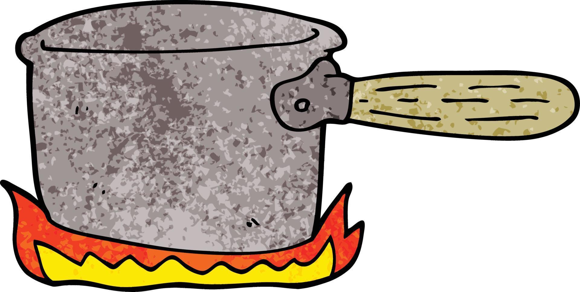 cartoon doodle cooking pan vector