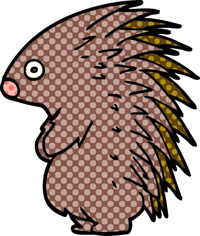 cartoon doodle spiky hedgehog vector