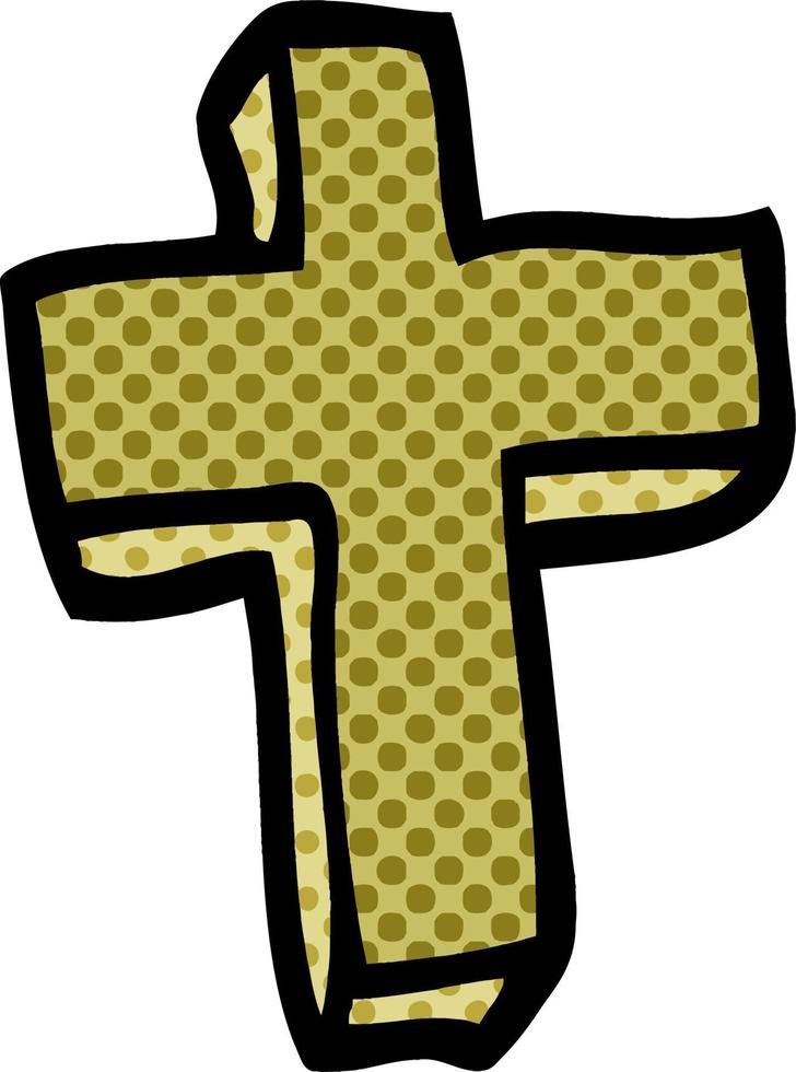 cartoon doodle wood cross vector