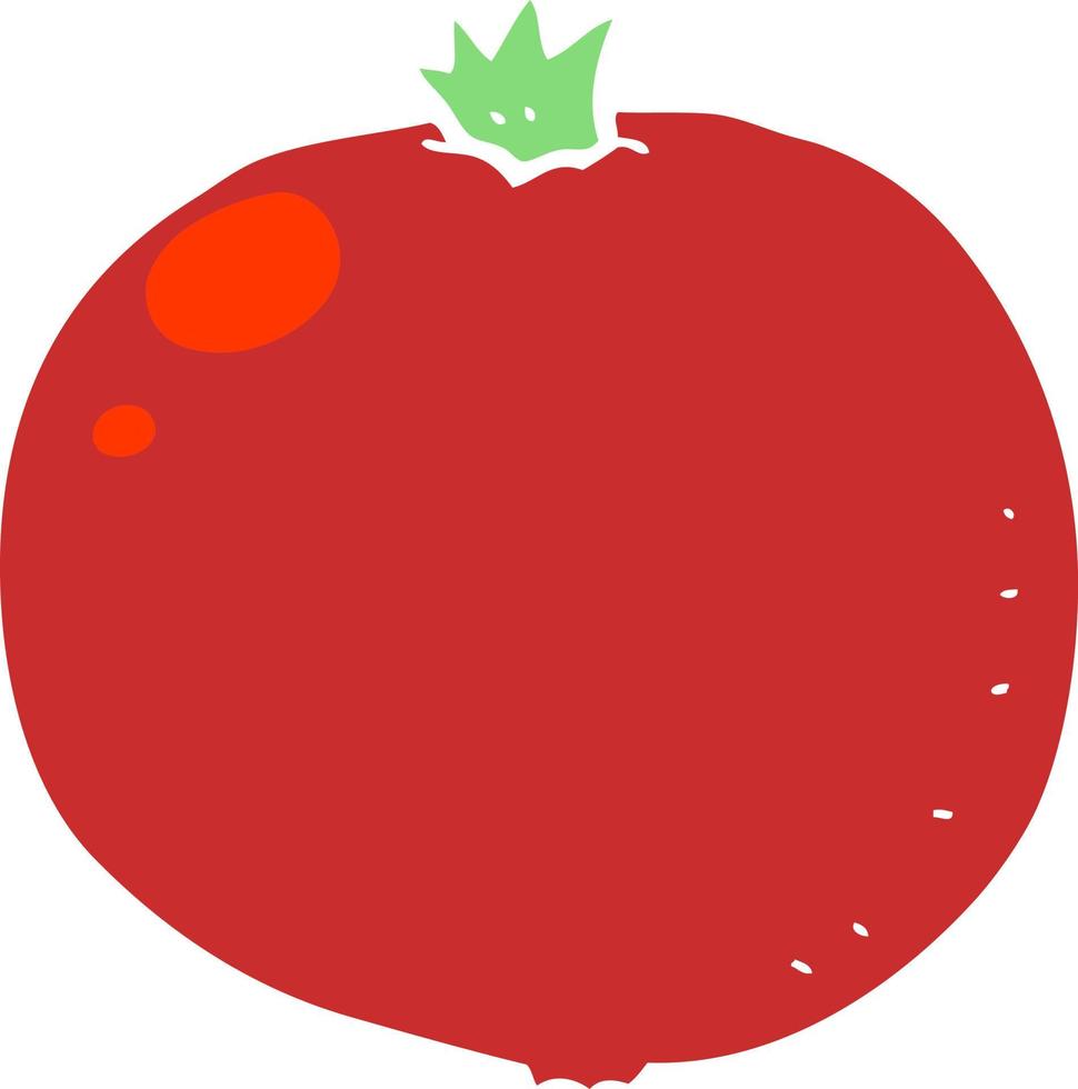 ilustración de color plano de un tomate de dibujos animados vector