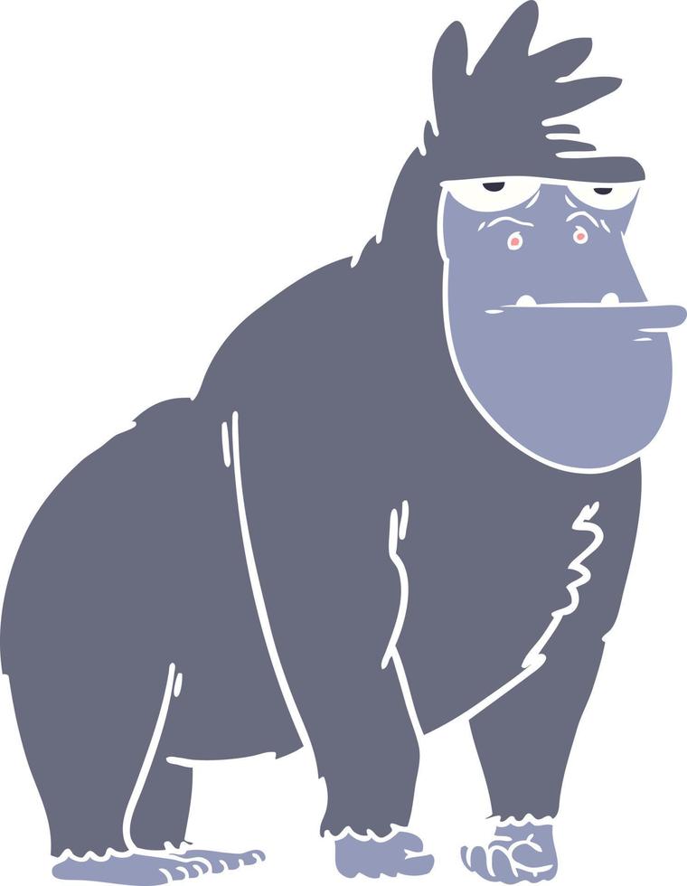 flat color style cartoon gorilla vector