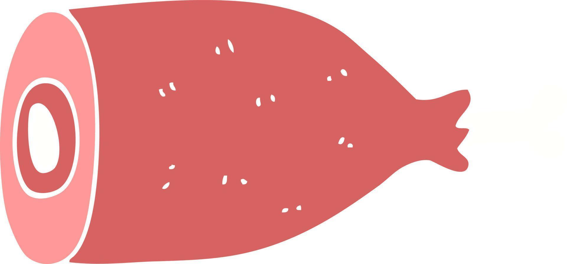 flat color illustration of a cartoon meat vector