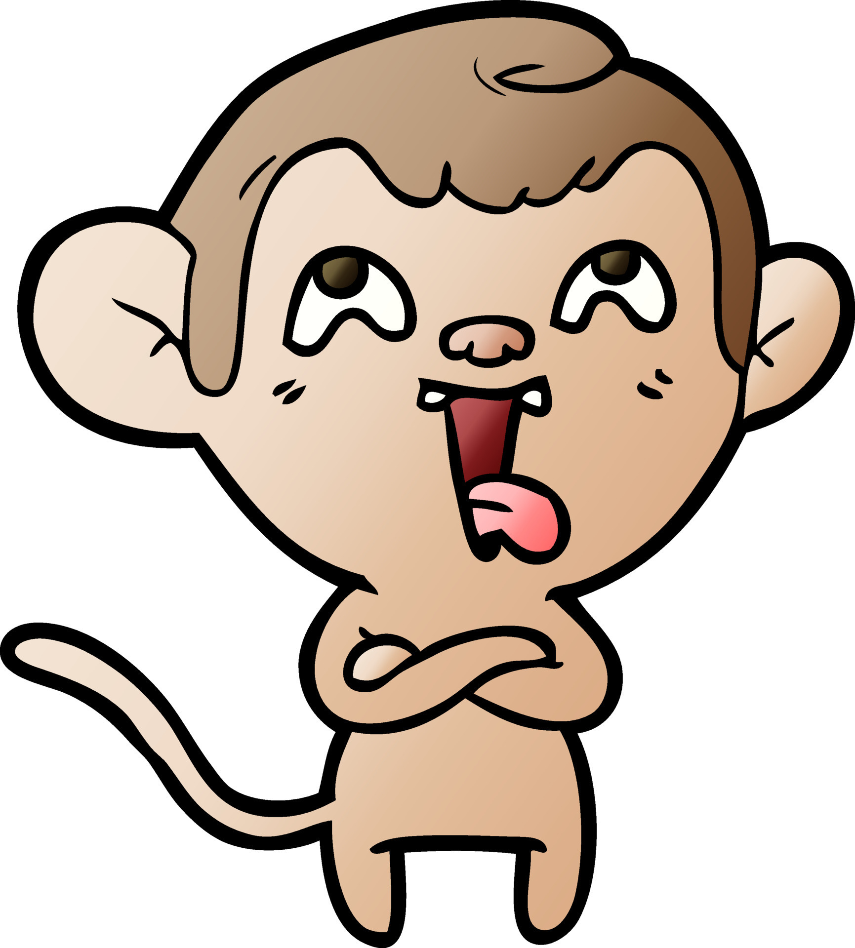 crazy cartoon monkey 12180349 Vector Art at Vecteezy