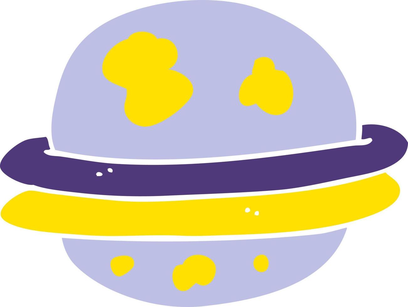 flat color illustration of a cartoon alien planet vector