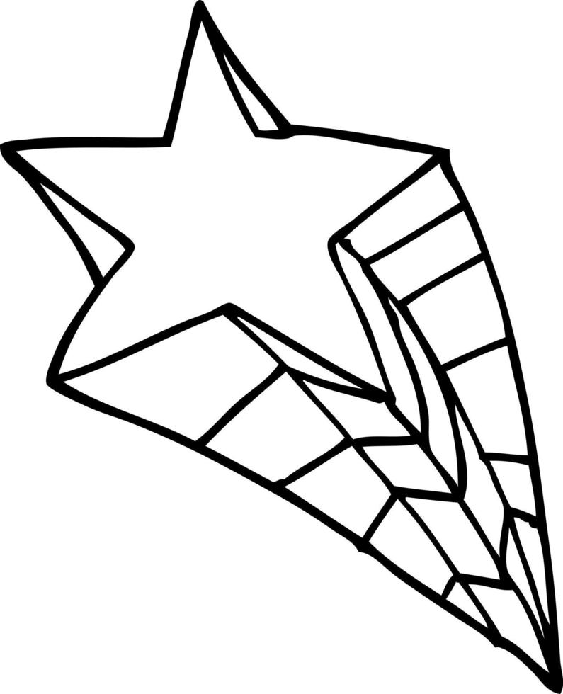 line drawing cartoon shooting star vector