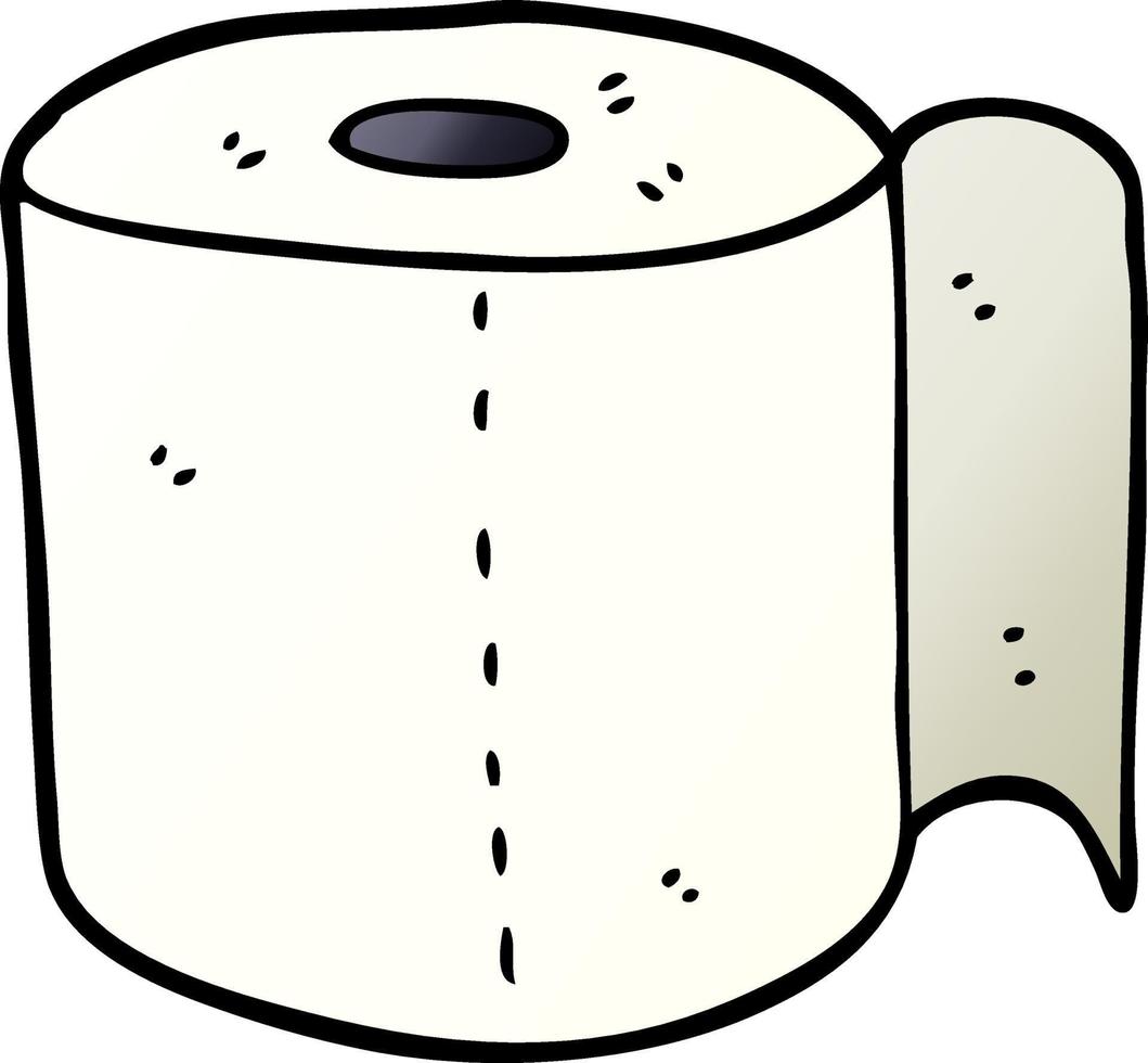 cartoon doodle toilet roll vector