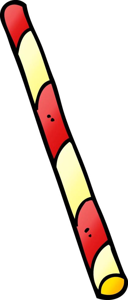 cartoon doodle striped straw vector