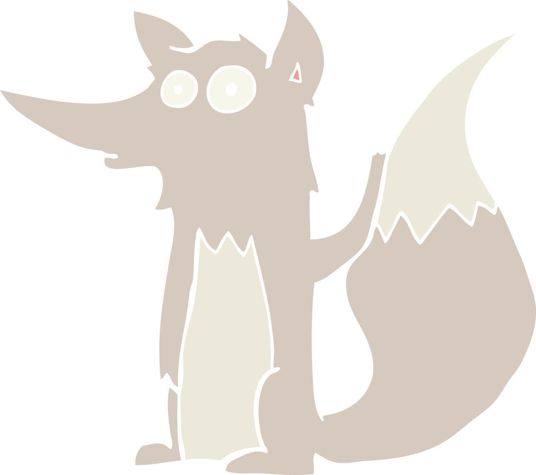 flat color style cartoon wolf vector