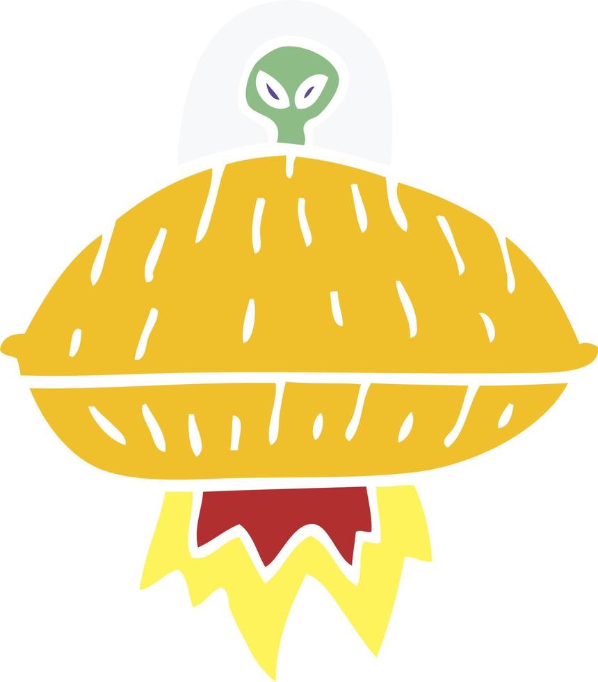 cartoon doodle alien spaceship vector