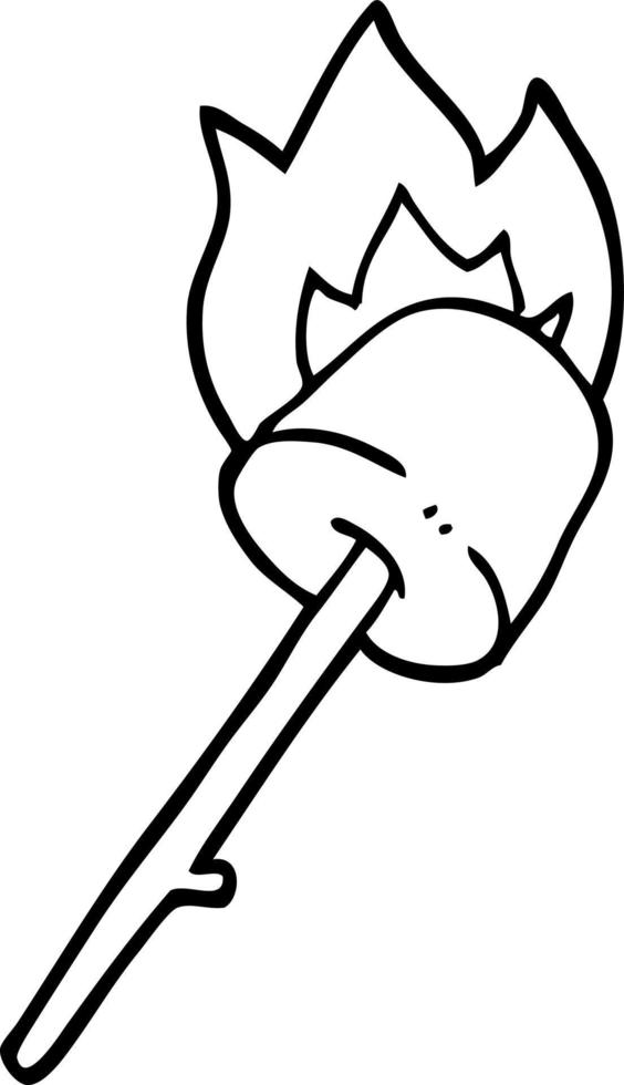 line drawing cartoon marshmallow on stick 12180583 Vector Art at Vecteezy
