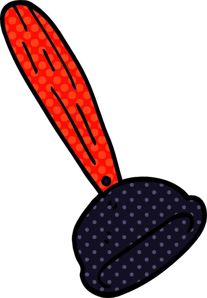 cartoon doodle toilet plunger vector