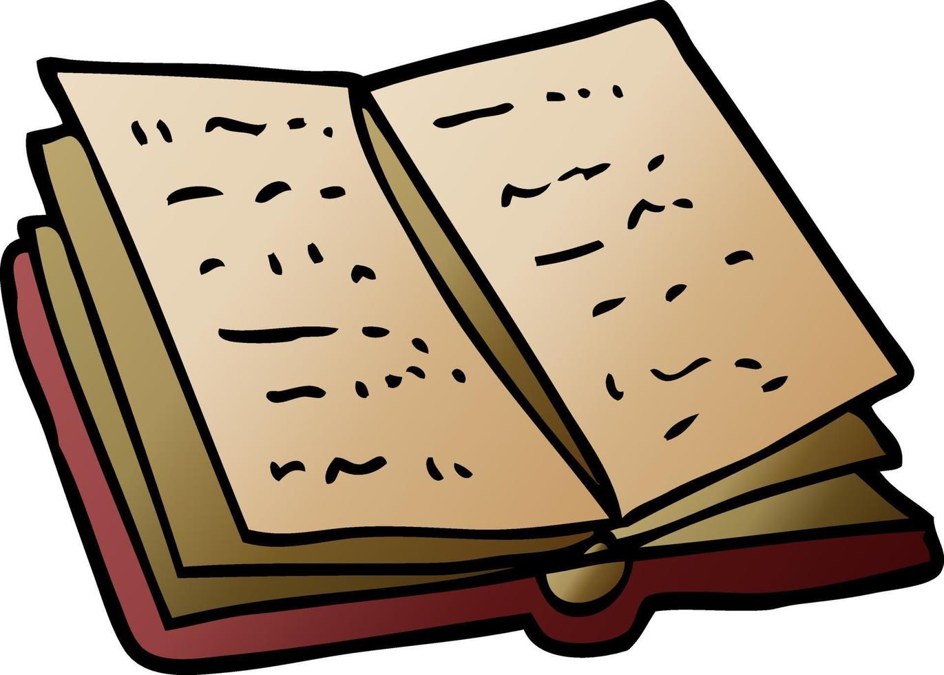 cartoon doodle reading book vector