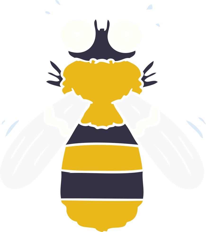 flat color style cartoon bee vector