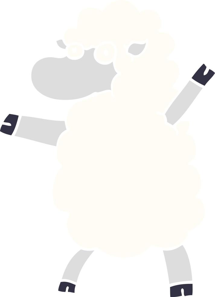 cartoon doodle sheep standing upright vector