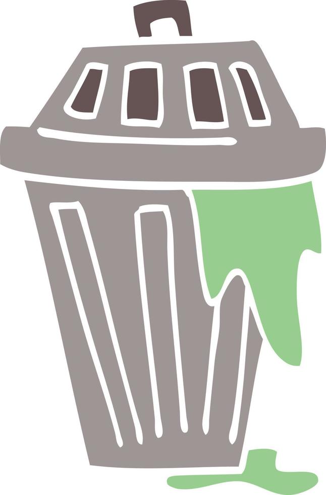 cartoon doodle waste bin vector